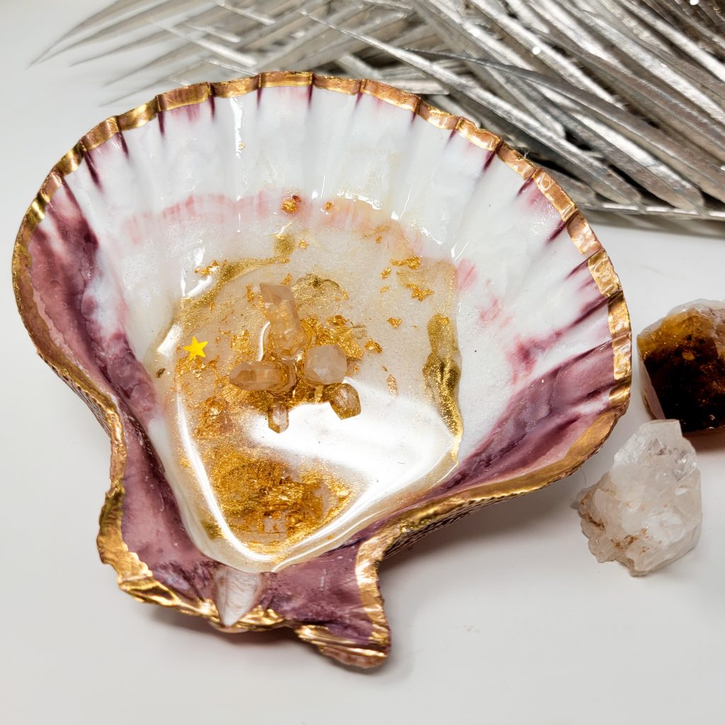 Seashell Quartz Crystal Ring Dish