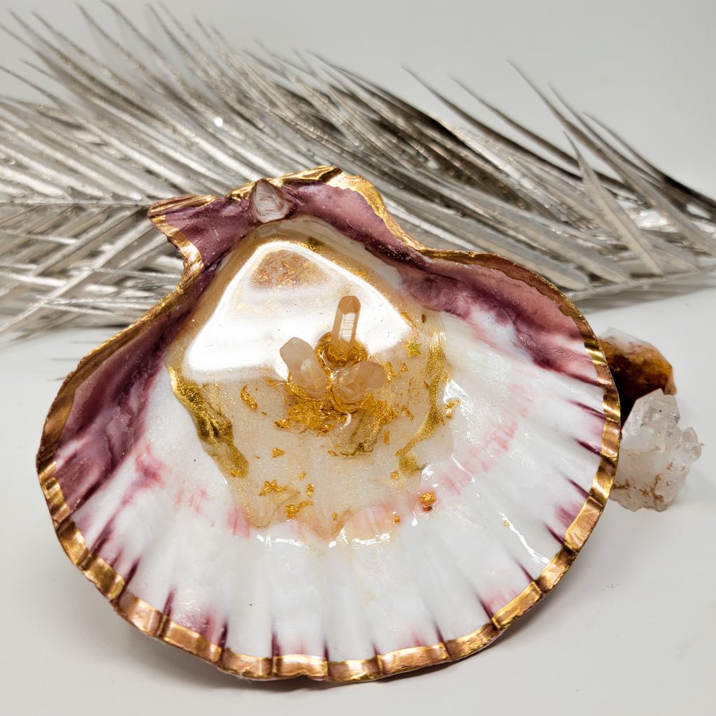 Seashell Quartz Crystal Ring Dish